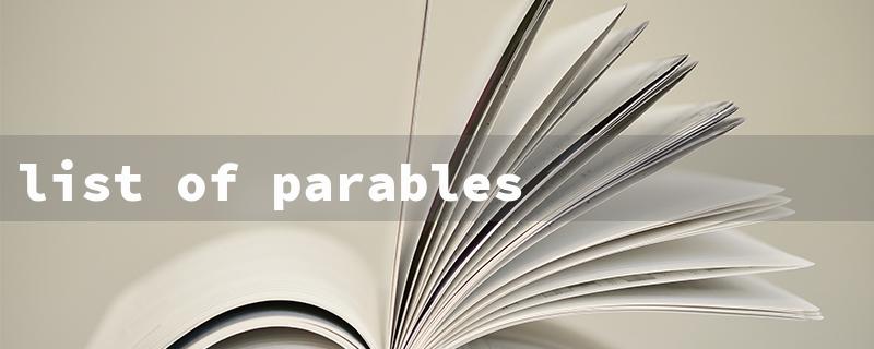 list of parables of jesus